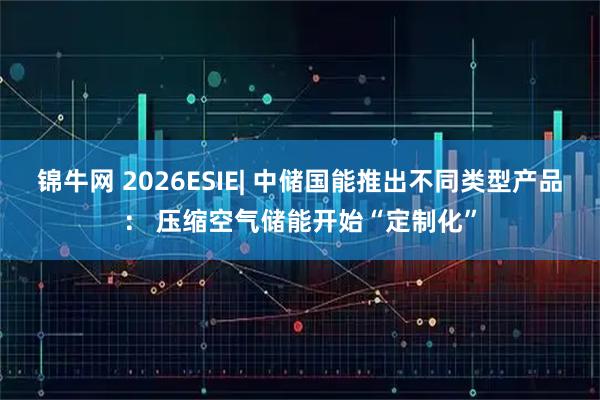 锦牛网 2026ESIE| 中储国能推出不同类型产品: 压缩空气储能开始“定制化”